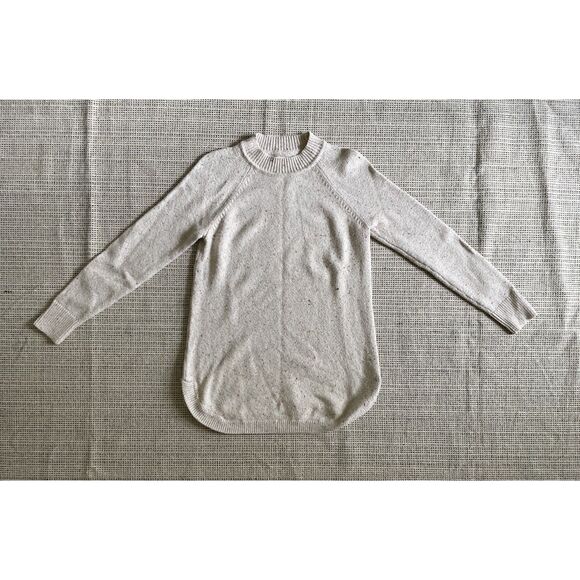 LOFT Petites Womens Sweater Small Beige Speckled Knit Pullover Long Sleeve Cozy - Picture 1 of 4